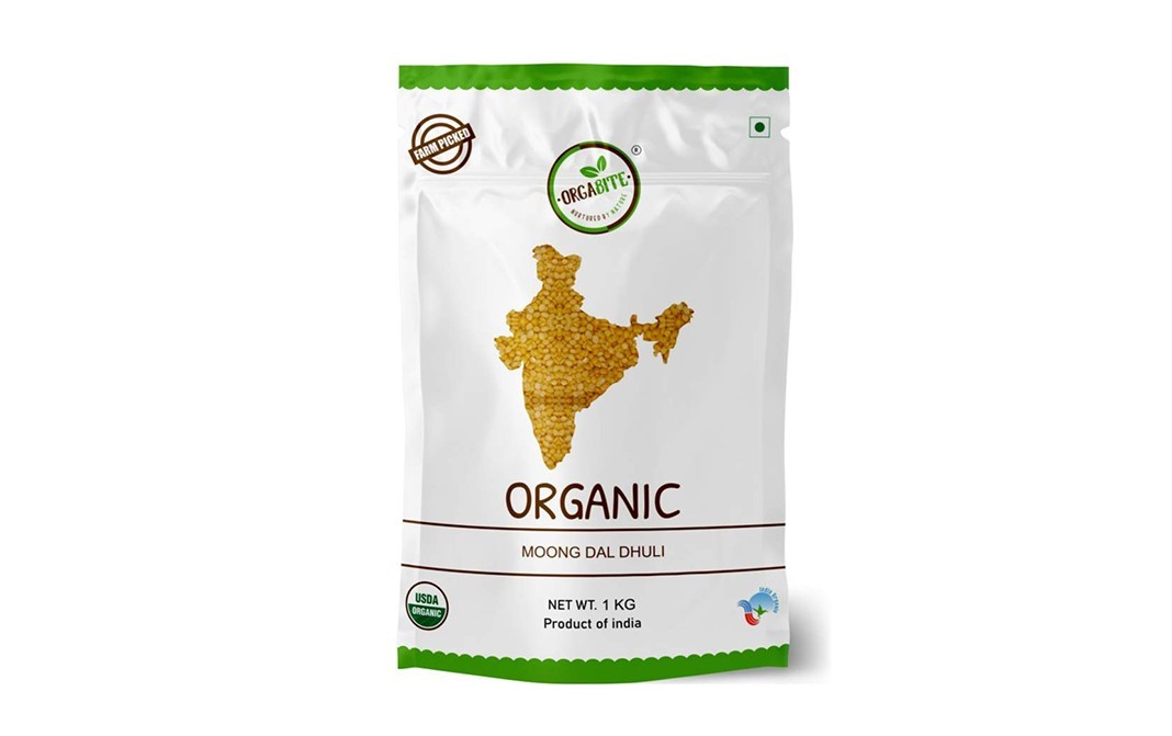 Orgabite Organic Moong Dal Dhuli    Pack  1 kilogram